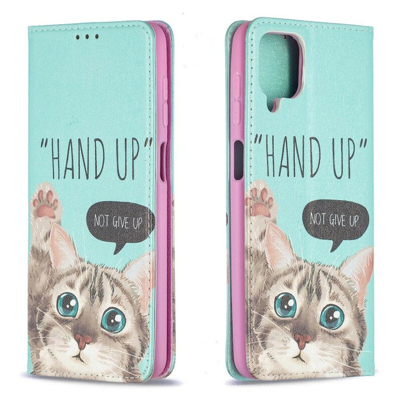 Folio Cover Samsung Galaxy M12 / A12 Custodia in pelle Mano In Alto
