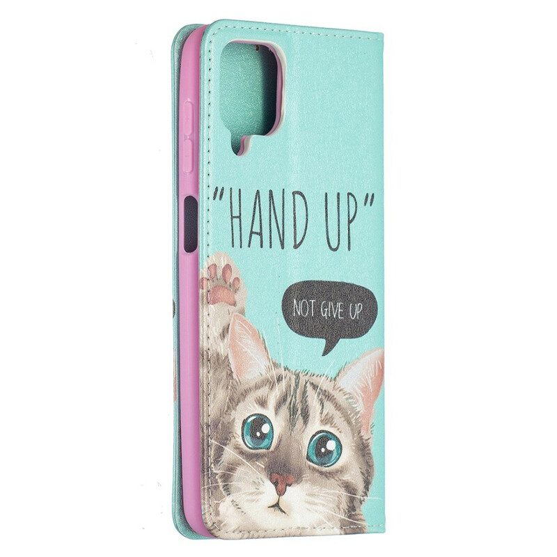 Folio Cover Samsung Galaxy M12 / A12 Custodia in pelle Mano In Alto