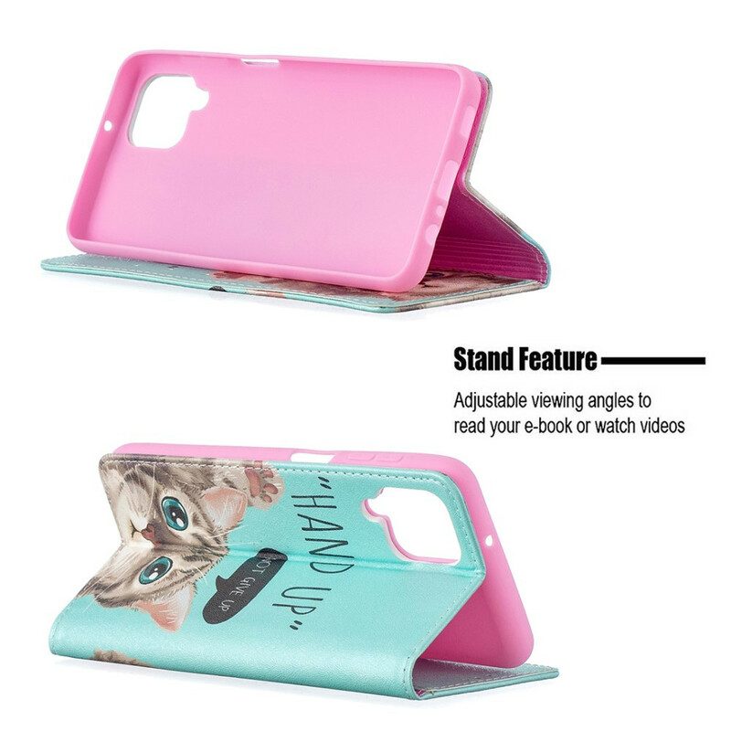Folio Cover Samsung Galaxy M12 / A12 Custodia in pelle Mano In Alto
