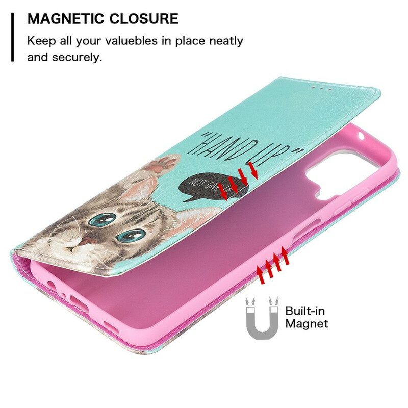 Folio Cover Samsung Galaxy M12 / A12 Custodia in pelle Mano In Alto