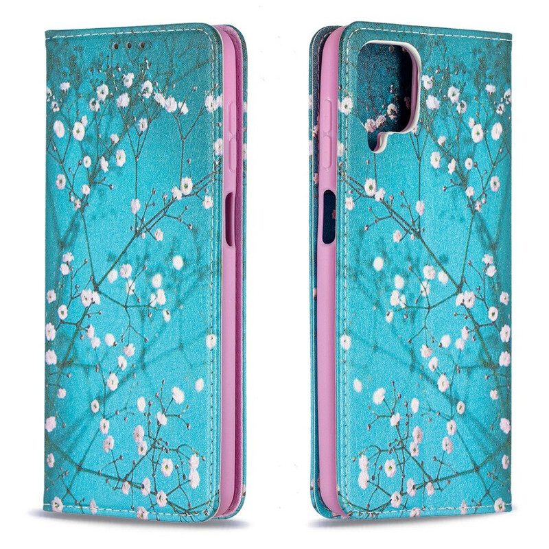 Folio Cover Samsung Galaxy M12 / A12 Custodia in pelle Rami Fioriti