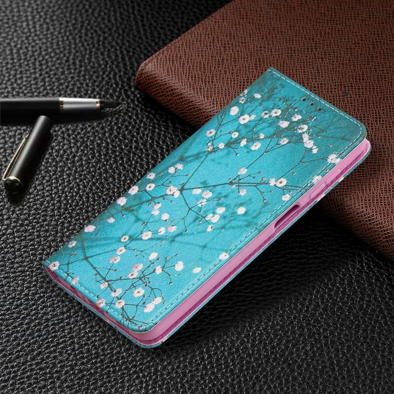 Folio Cover Samsung Galaxy M12 / A12 Custodia in pelle Rami Fioriti