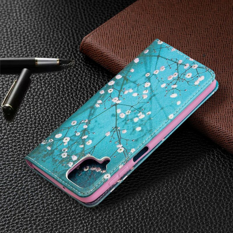 Folio Cover Samsung Galaxy M12 / A12 Custodia in pelle Rami Fioriti