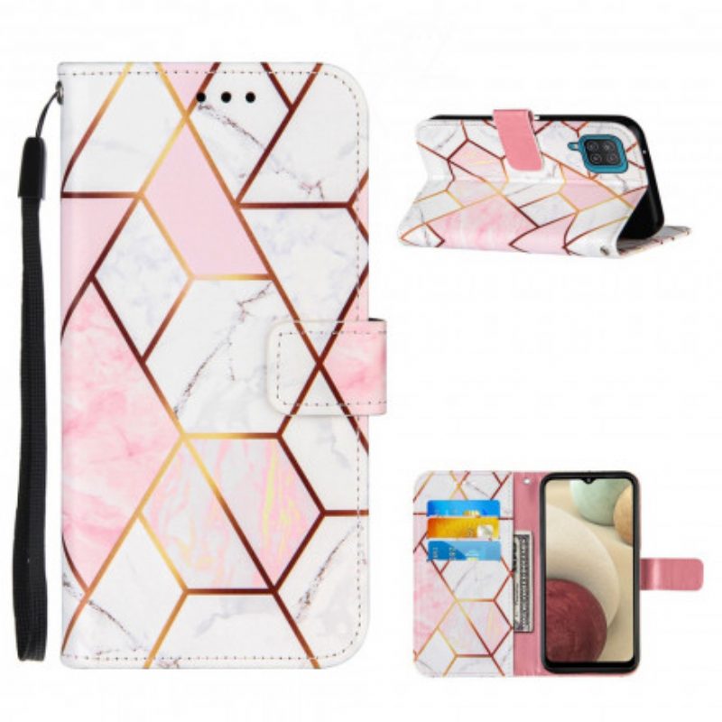 Folio Cover Samsung Galaxy M12 / A12 Marmo Geometrico