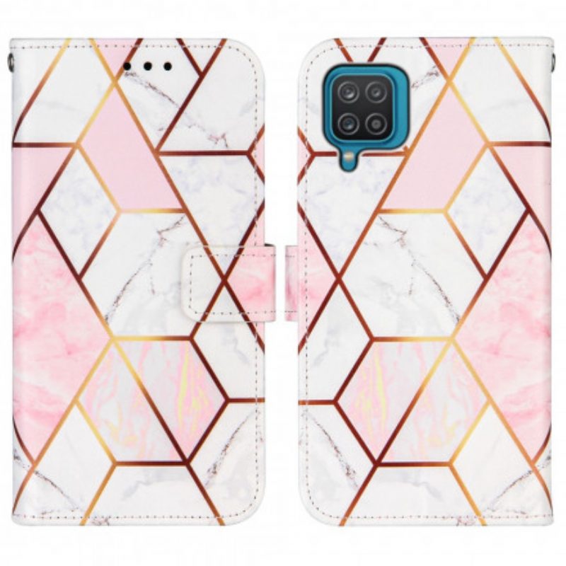 Folio Cover Samsung Galaxy M12 / A12 Marmo Geometrico