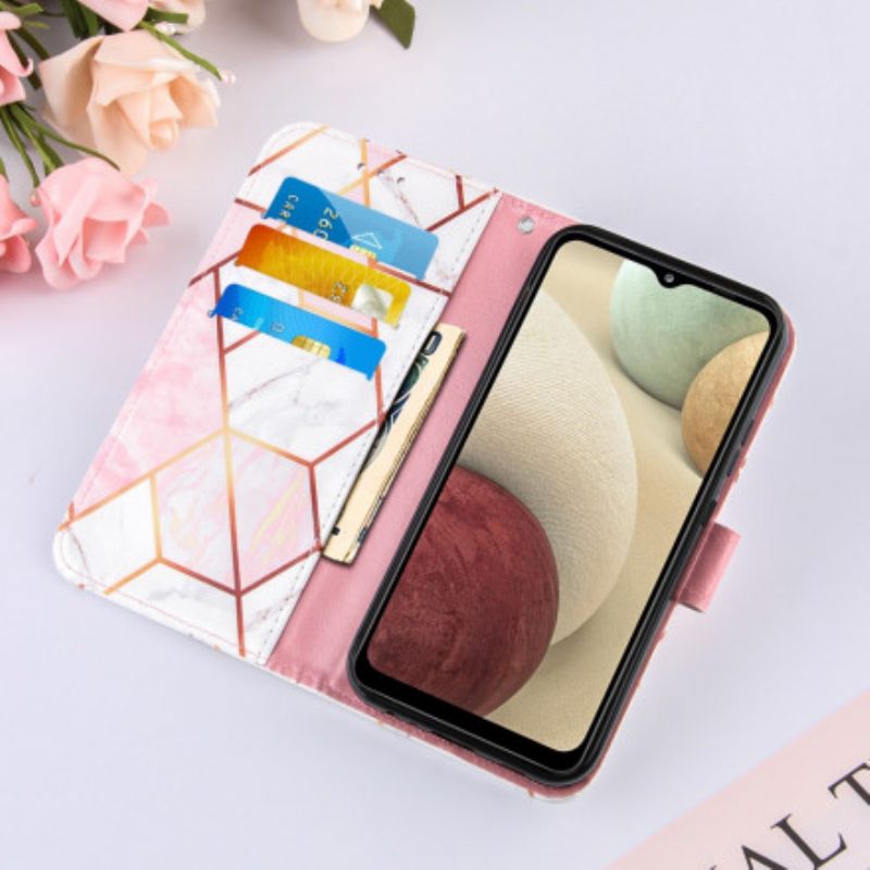 Folio Cover Samsung Galaxy M12 / A12 Marmo Geometrico