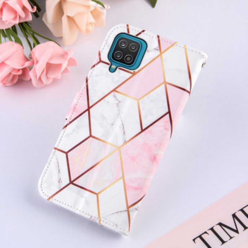 Folio Cover Samsung Galaxy M12 / A12 Marmo Geometrico