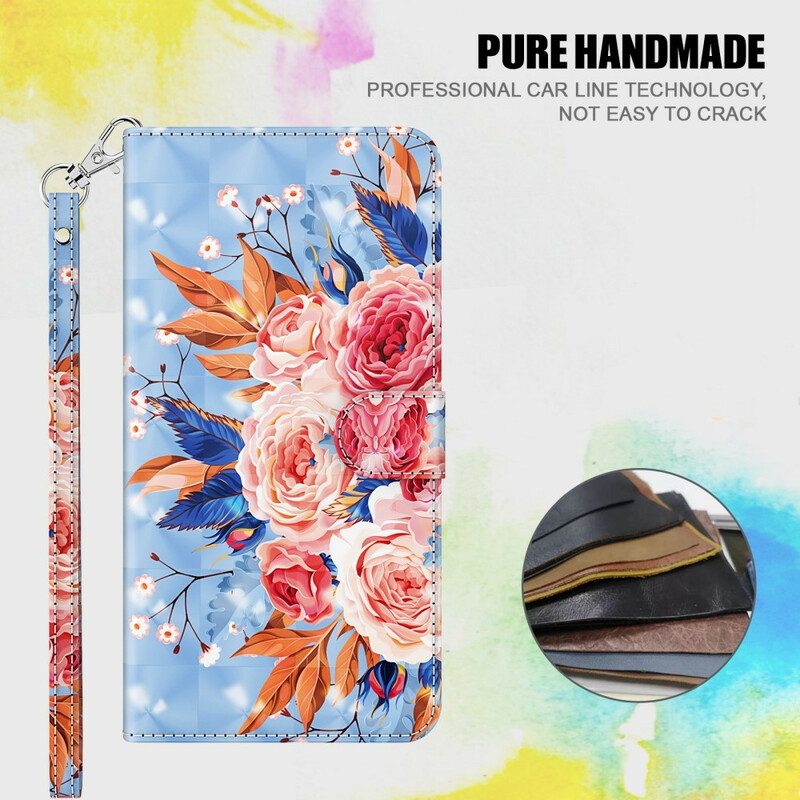 Folio Cover Samsung Galaxy M12 / A12 Punto Luce Romantico Con Cordino