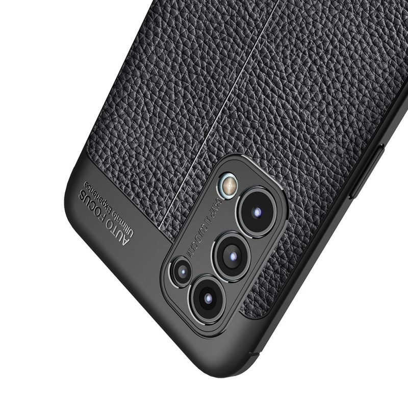 Cover Oppo Find X3 Lite Doppia Linea Litchi Effetto Pelle