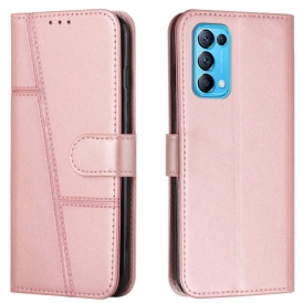 Custodia in pelle Oppo Find X3 Lite Cinturino Effetto Pelle Geo