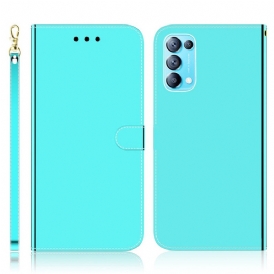 Custodia in pelle Oppo Find X3 Lite Copri Specchietto In Ecopelle