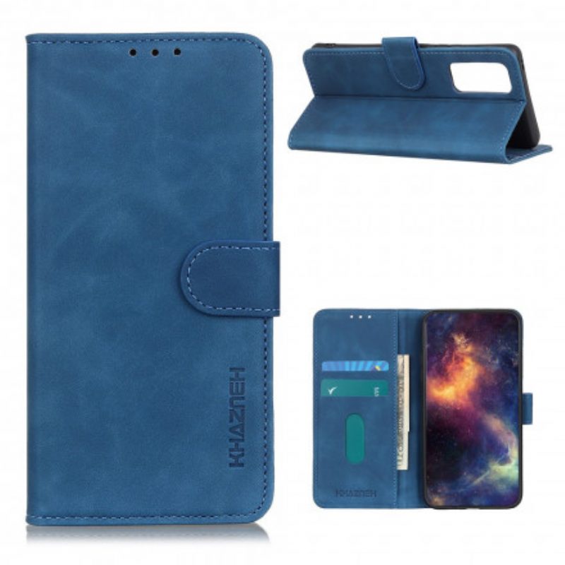 Custodia in pelle Oppo Find X3 Lite Effetto Pelle Vintage Opaca Khazneh