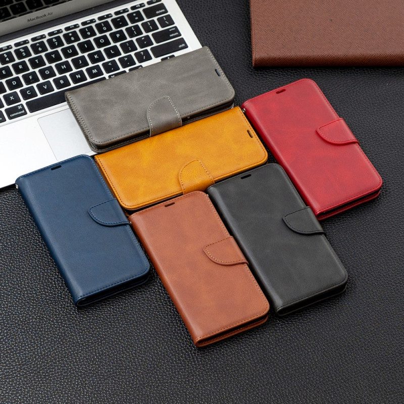 Custodia in pelle Oppo Find X3 Lite Folio Cover Lembo Liscio Obliquo