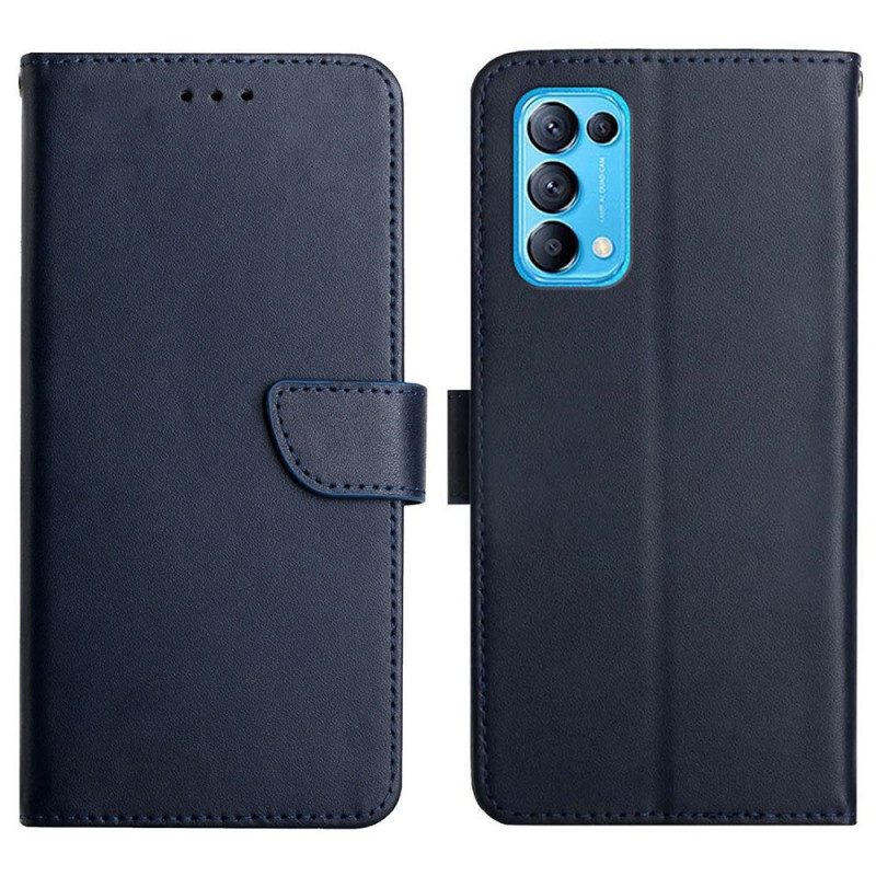 Custodia in pelle Oppo Find X3 Lite Vera Pelle Nappa