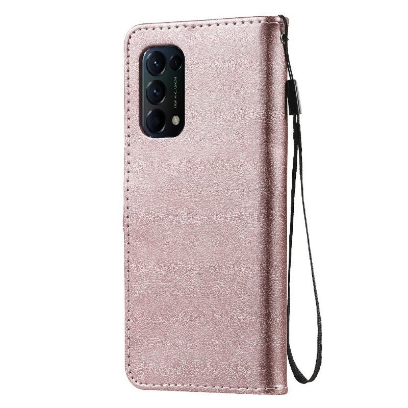 Folio Cover Oppo Find X3 Lite Cinturino Effetto Pelle