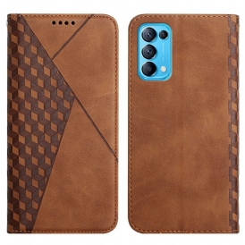 Folio Cover Oppo Find X3 Lite Custodia in pelle Geo Effetto Pelle