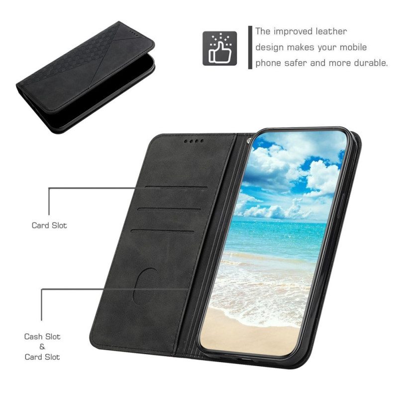 Folio Cover Oppo Find X3 Lite Custodia in pelle Geo Effetto Pelle