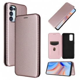 Folio Cover Oppo Find X3 Lite Custodia in pelle Silicone Colorato Al Carbonio