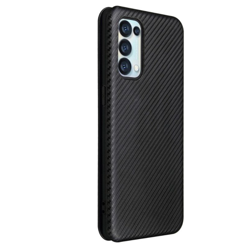 Folio Cover Oppo Find X3 Lite Custodia in pelle Silicone Colorato Al Carbonio