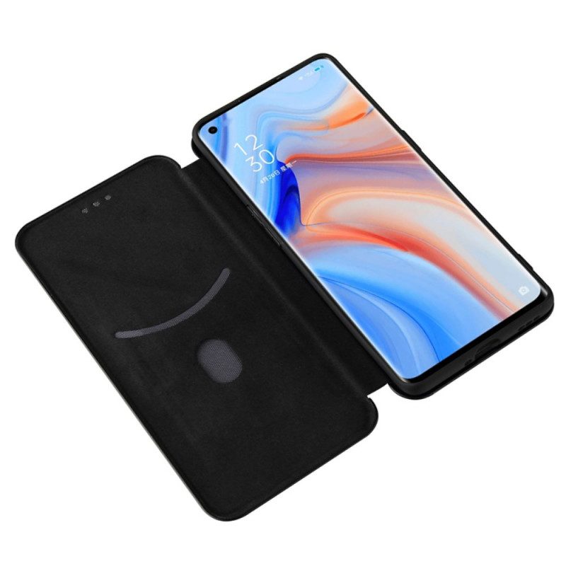 Folio Cover Oppo Find X3 Lite Custodia in pelle Silicone Colorato Al Carbonio