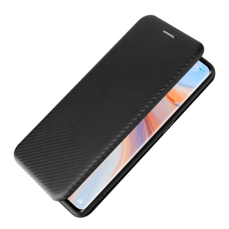 Folio Cover Oppo Find X3 Lite Custodia in pelle Silicone Colorato Al Carbonio