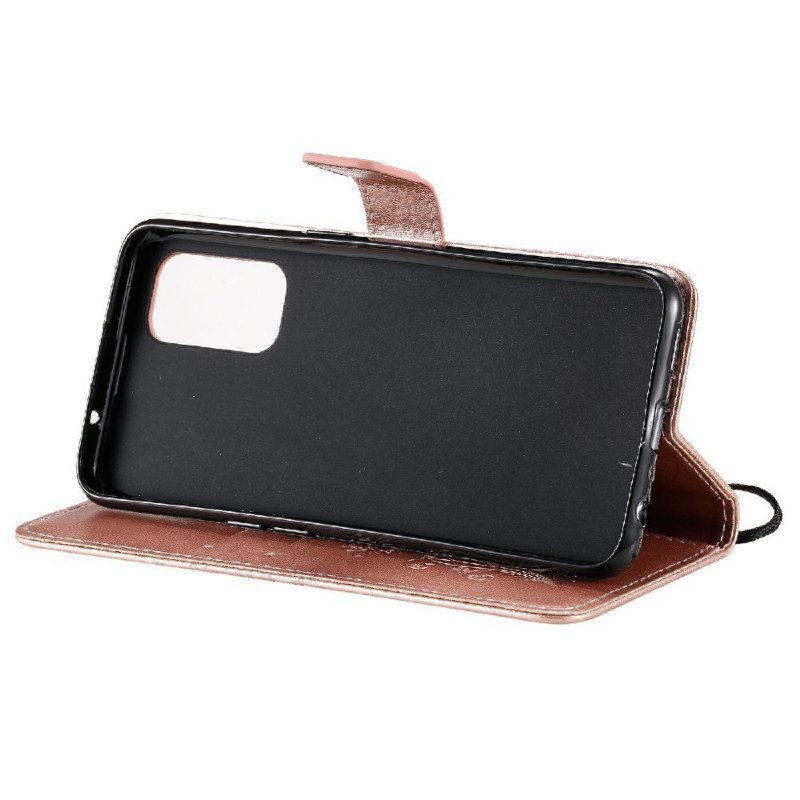 Folio Cover Oppo Find X3 Lite Farfalle Con Cinturino Gigante