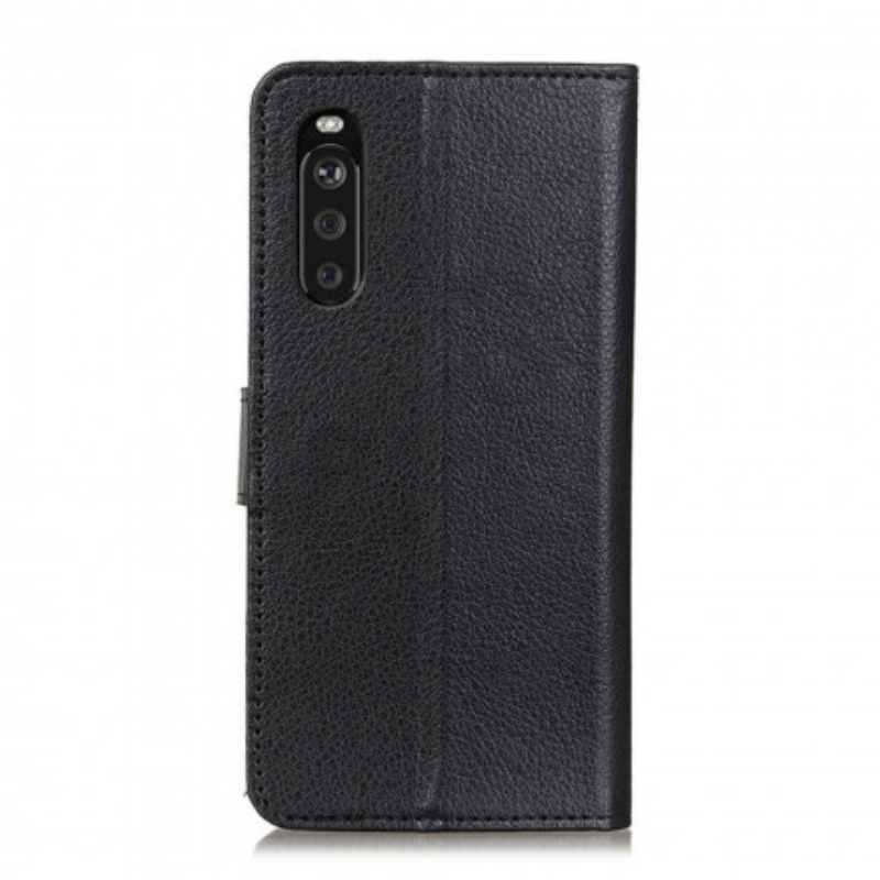 Custodia in pelle Sony Xperia 5 III Ecopelle Litchi