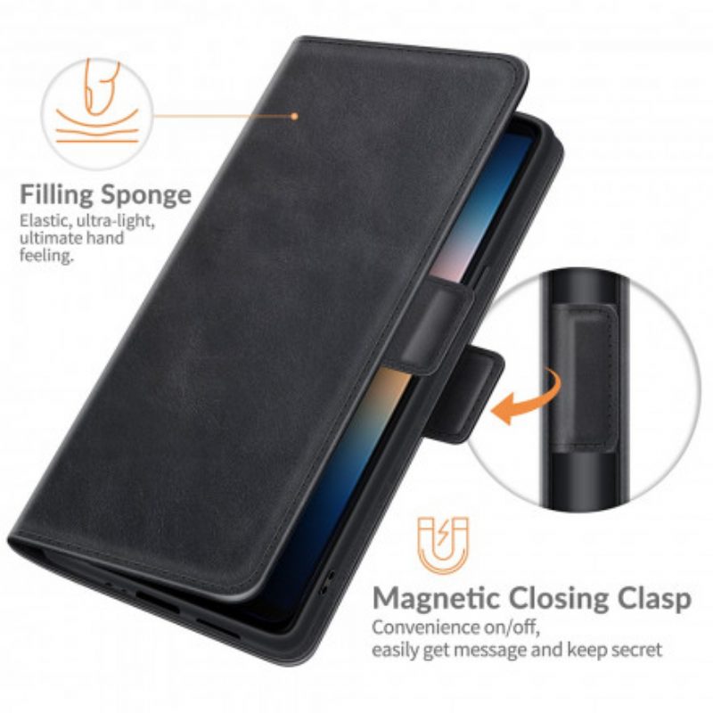 Custodia in pelle Sony Xperia 5 III Folio Cover Doppia Patta Classica