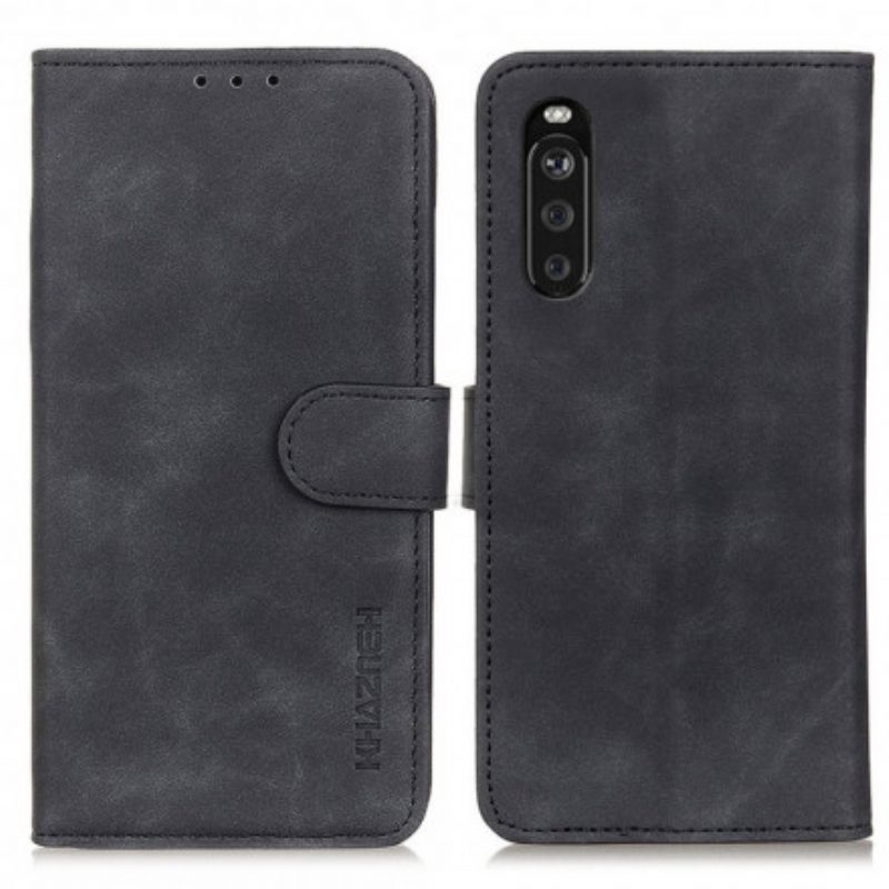 Custodia in pelle Sony Xperia 5 III Khazneh Effetto Pelle Vintage