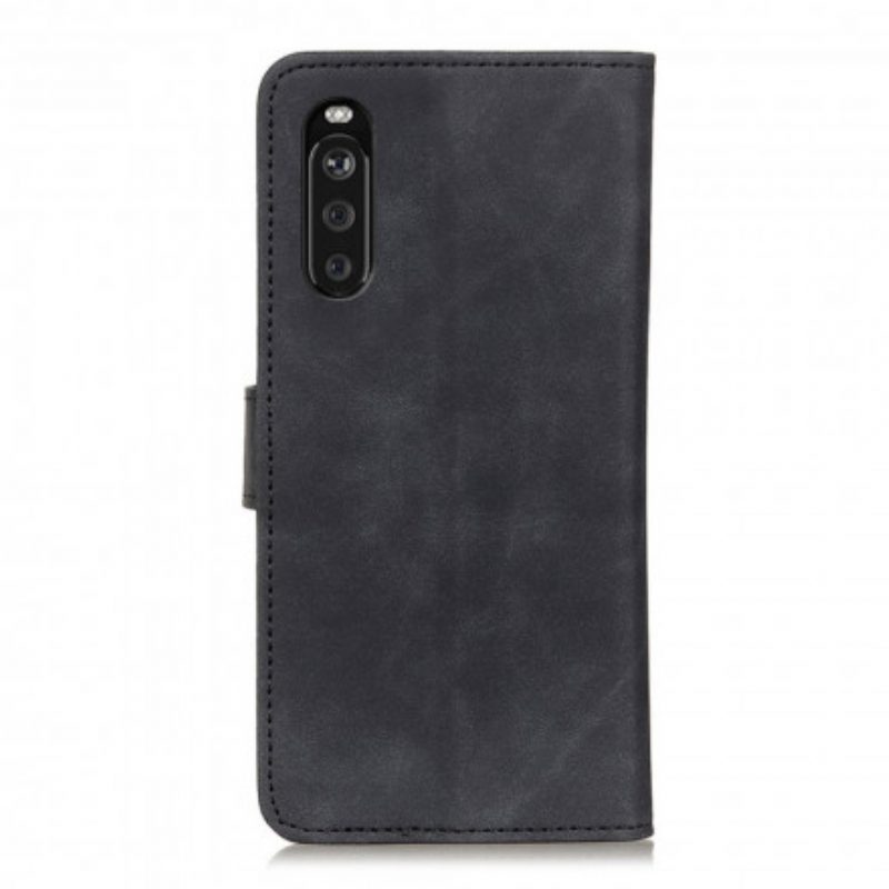 Custodia in pelle Sony Xperia 5 III Khazneh Effetto Pelle Vintage