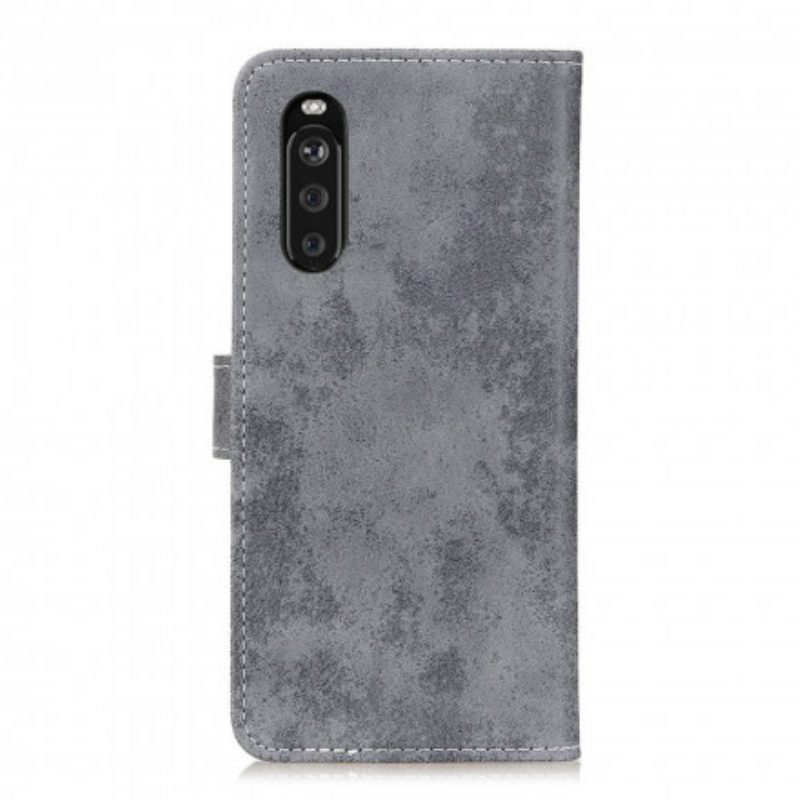Folio Cover Sony Xperia 5 III Effetto Pelle Vintage