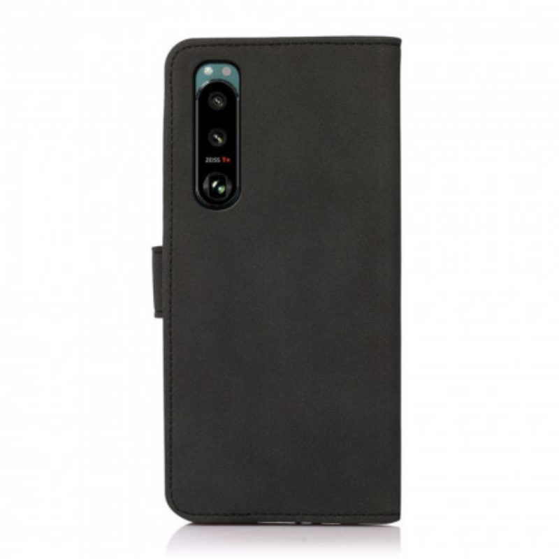 Folio Cover Sony Xperia 5 III Khazneh Moda Effetto Pelle