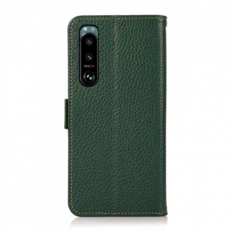 Folio Cover Sony Xperia 5 III Pelle Litchi Khazneh Rfid
