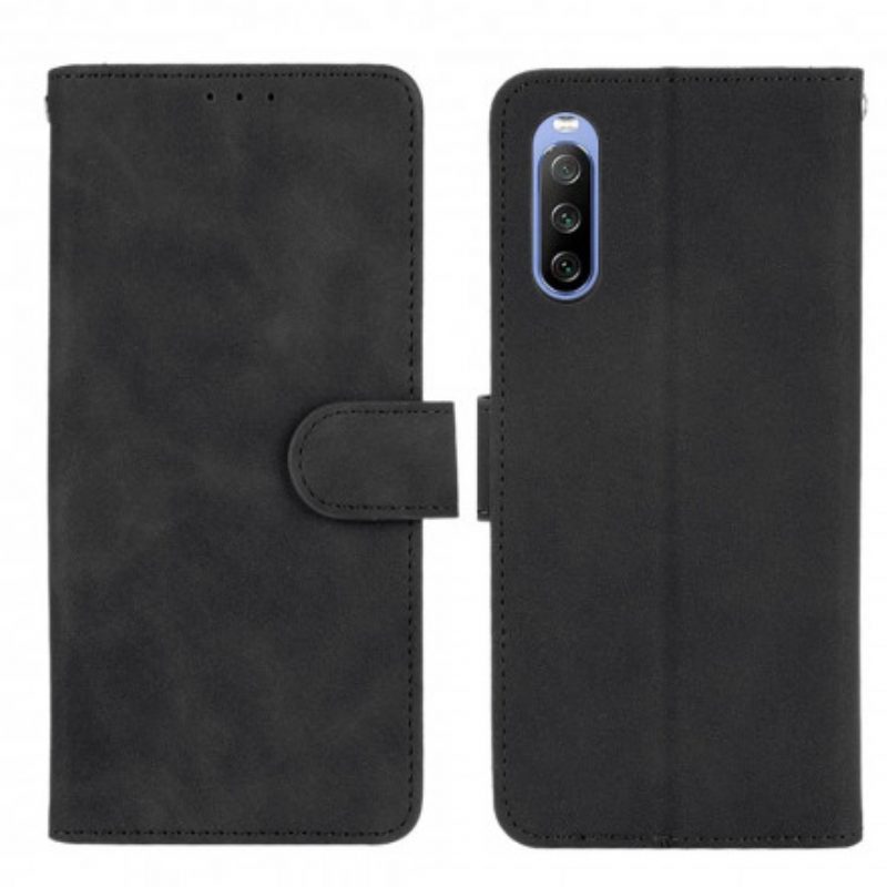 Folio Cover Sony Xperia 5 III Tocco Di Pelle