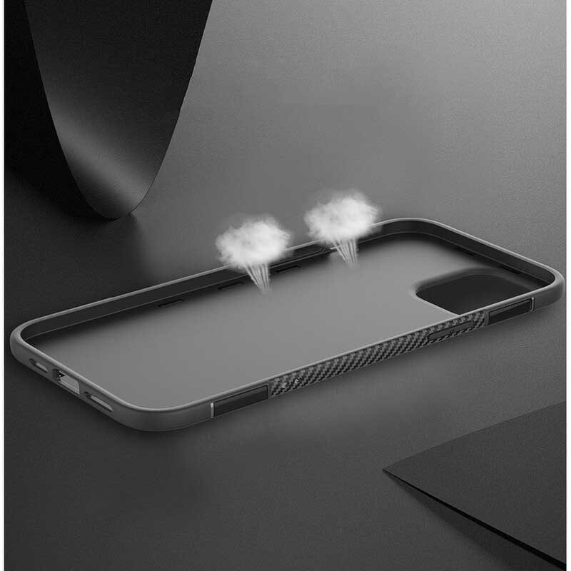 Cover iPhone 12 / 12 Pro Anello In Metallo In Fibra Di Carbonio
