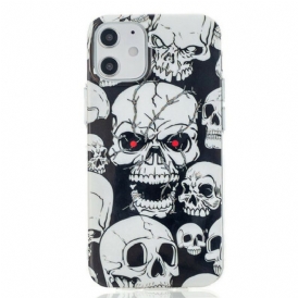 Cover iPhone 12 / 12 Pro Attenzione Teschi Fluorescenti