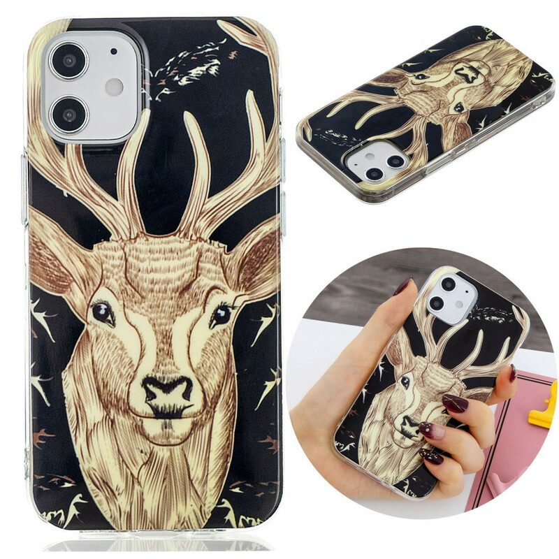 Cover iPhone 12 / 12 Pro Cervo Maestoso Fluorescente