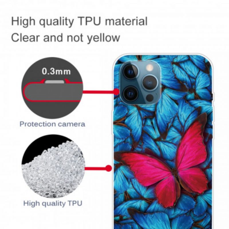Cover iPhone 12 / 12 Pro Farfalle Flessibili