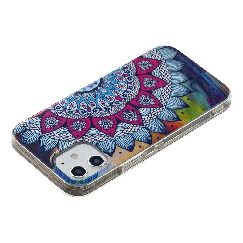 Cover iPhone 12 / 12 Pro Mandala Colorato Fluorescente
