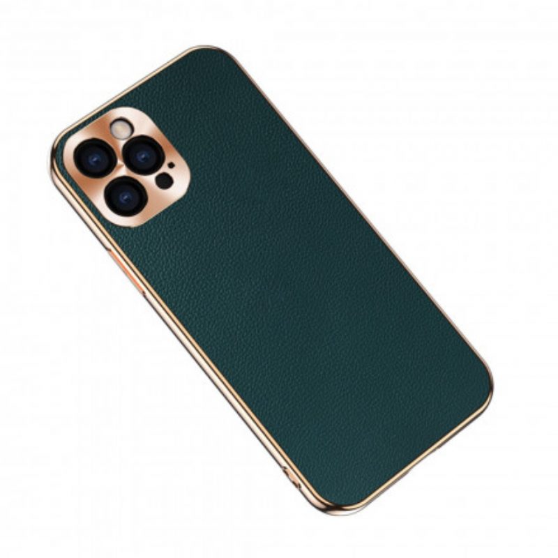 Cover iPhone 12 / 12 Pro Protezione Modulo Foto In Vera Pelle