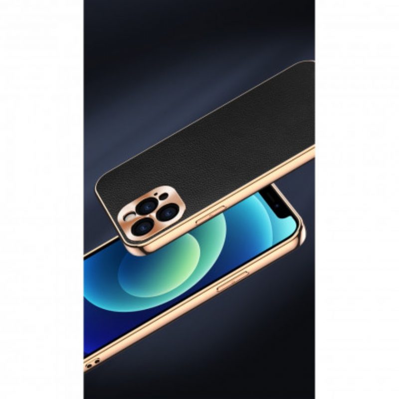 Cover iPhone 12 / 12 Pro Protezione Modulo Foto In Vera Pelle
