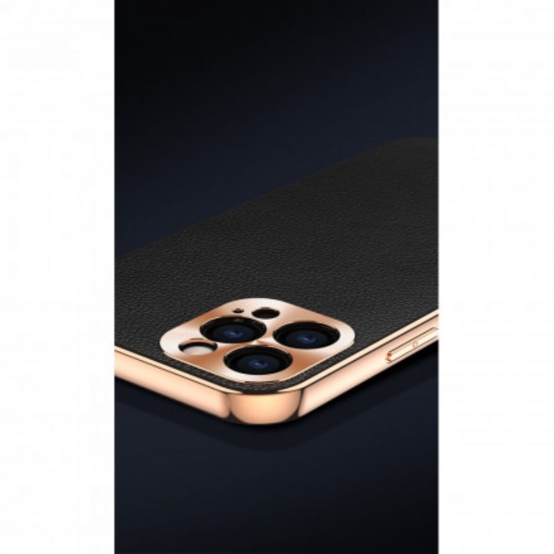 Cover iPhone 12 / 12 Pro Protezione Modulo Foto In Vera Pelle