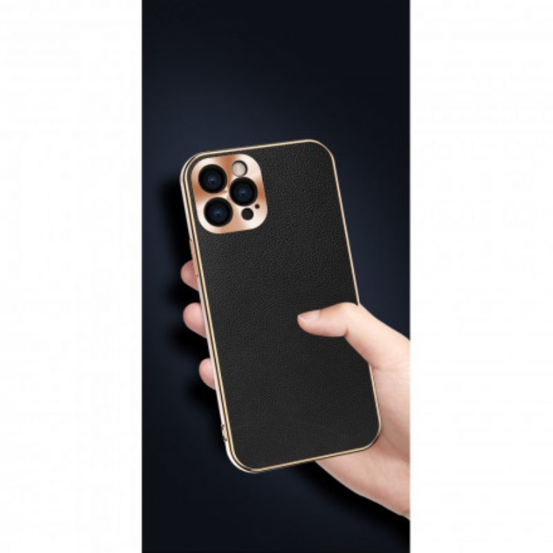 Cover iPhone 12 / 12 Pro Protezione Modulo Foto In Vera Pelle