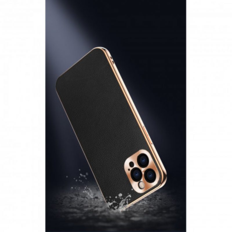 Cover iPhone 12 / 12 Pro Protezione Modulo Foto In Vera Pelle