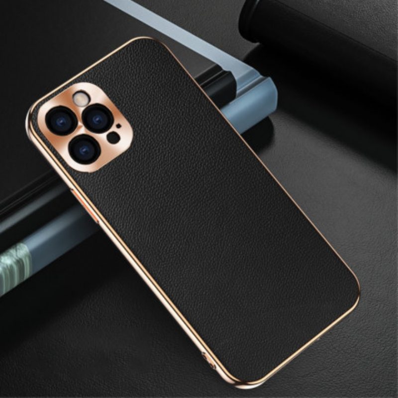 Cover iPhone 12 / 12 Pro Protezione Modulo Foto In Vera Pelle