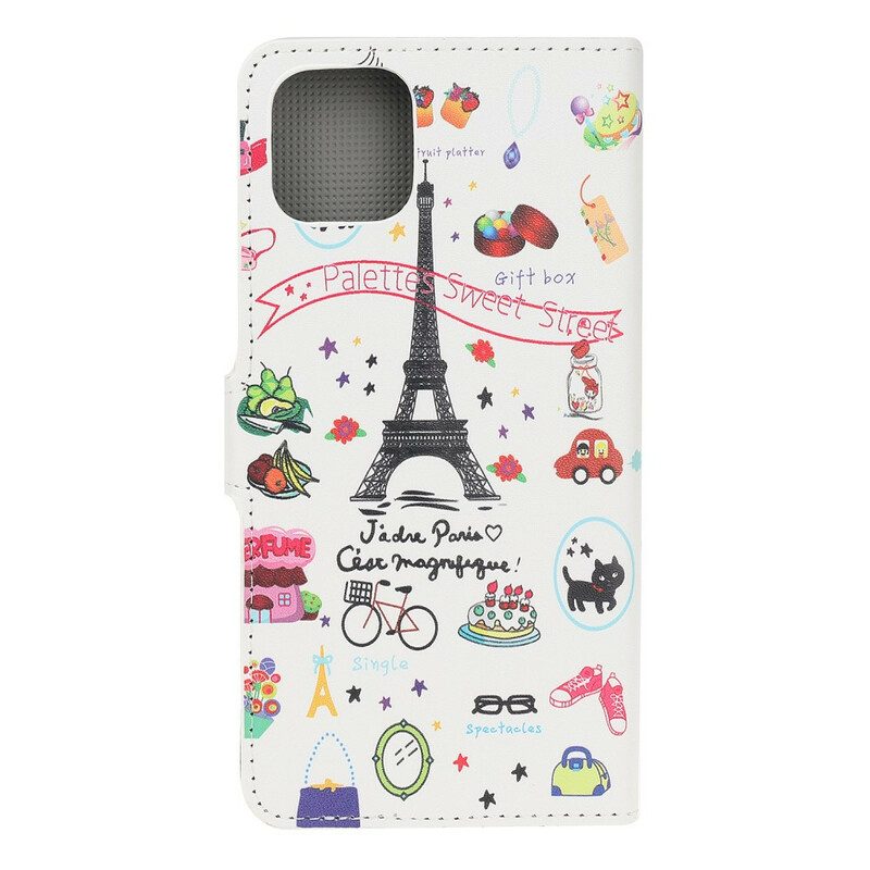 Custodia in pelle iPhone 12 / 12 Pro Amo Parigi