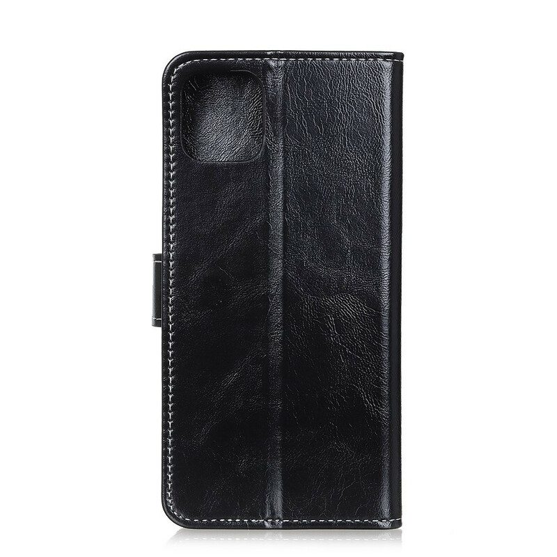 Custodia in pelle iPhone 12 / 12 Pro Cuciture Lucide Ea Vista