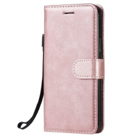 Custodia in pelle iPhone 12 / 12 Pro Strappy Serie Tinta Unita