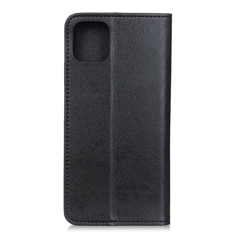 Folio Cover iPhone 12 / 12 Pro Custodia in pelle Affari In Crosta Di Litchi