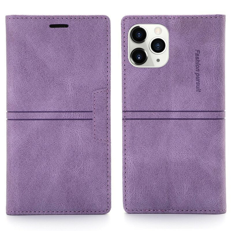 Folio Cover iPhone 12 / 12 Pro Custodia in pelle Effetto Pelle Couture